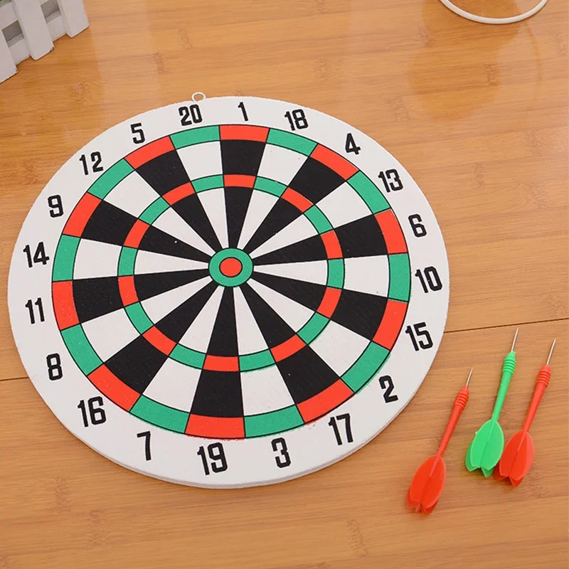 29.5 Cm Darts Target with 3 Darts Wall Mounted Two Sides Double-Use Thick Foam Toy Dart Board Game Office Outdoors Game