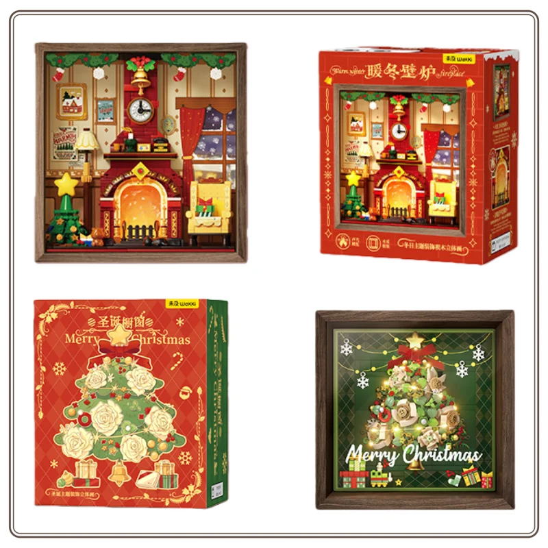 

Новая рождественская витрина WEKKI + уютный зимний камин + быстроразборное настольное украшение для праздников, сюрприз на день рождения