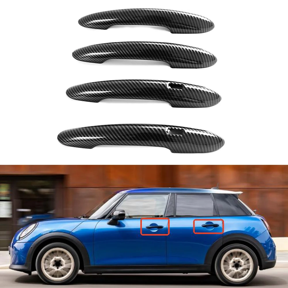 

Carbon Fiber Finish ABS Door Handle Covers Vehicle Upgrade Carbon Fiber Compatible With 2025 5D Easy Installation