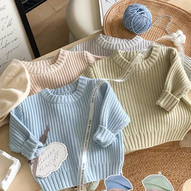 Kinder Pullover Herbst Jungen Mädchen Pullover Neugeborenen Stricken Tragen Kleinkind Stricken Pullover Tops Frühling Baby Mädchen Jungen Pullover