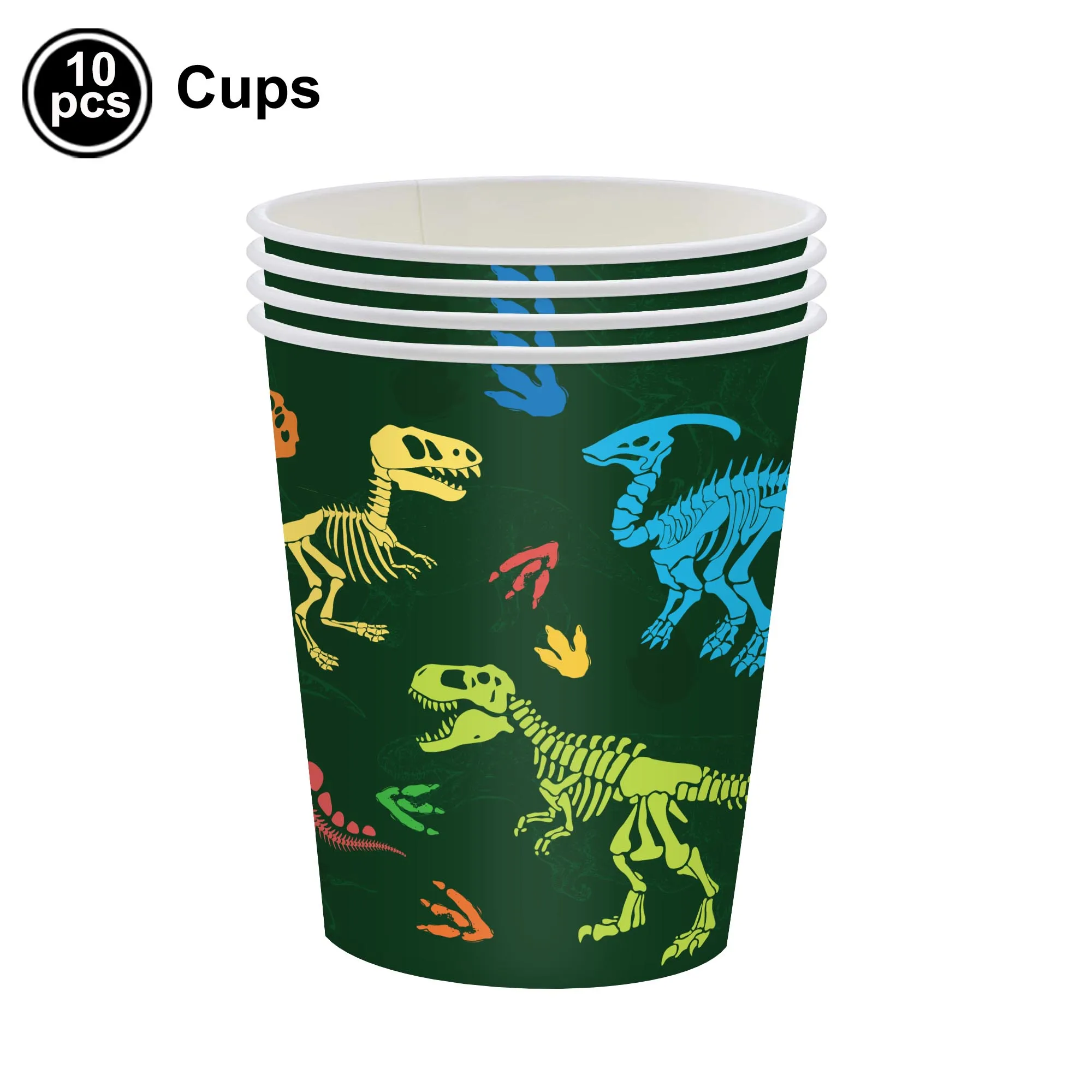 Dinosaur Theme Disposable Tableware Paper Plates Cups Napkins Tablecloth Banner  Boys Dinosaur Birthday Party Decor Supplies