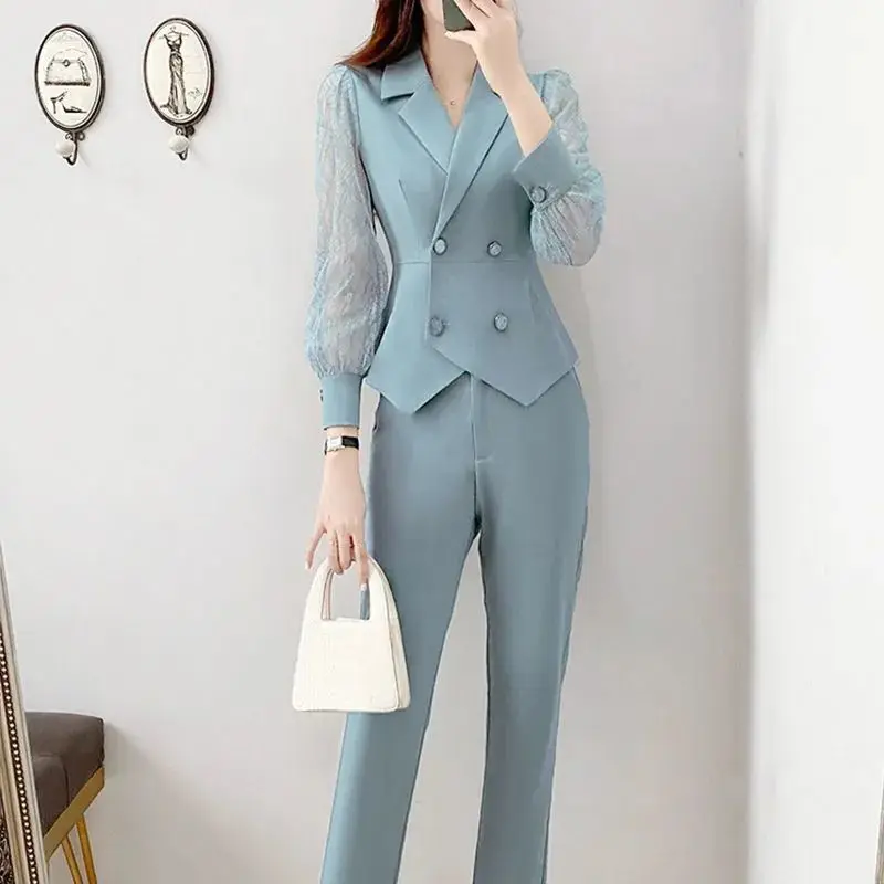 Conjunto de blazer e jaqueta de luxo feminino, terno de 2 peças, vestuário coreano, casaco hit, elegante, luxo, alfaiataria, tendência, terno,