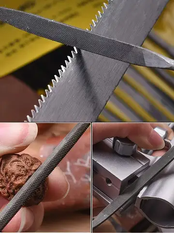 Premium Needle File Set - High-Carbon Steel Files with Non-Slip Ergonomic Handles for Precise Filing on Wood, Plastic, Model