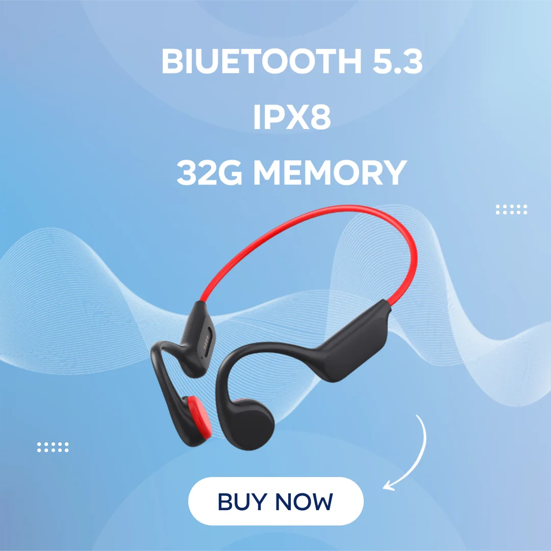 

Wireless Earphone Bluetooth Headphones Ear Buds Bone Conduction Earphones Headset IPX8 Built-in 32GB Memory Bluetooth-5.3
