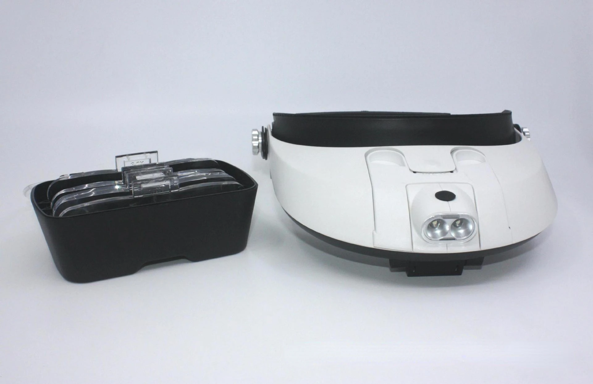 Head-mounted Magnifying Glasses Reading Tool with LED Light Jewelry Repair Loupe 1x 1.5x 2x 2.5x 3.5x Magnifier