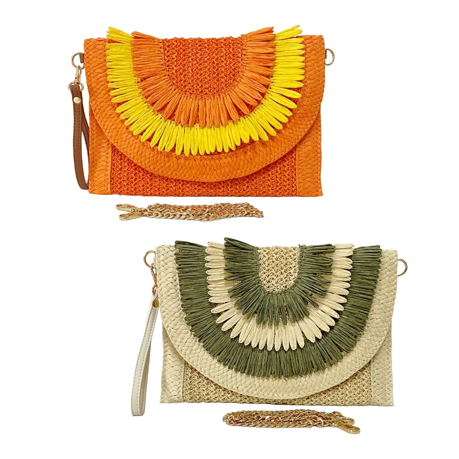 

Bohemian Handmade Woven Envelope Bag Rustic Clutch Wallet for Work, Shopping