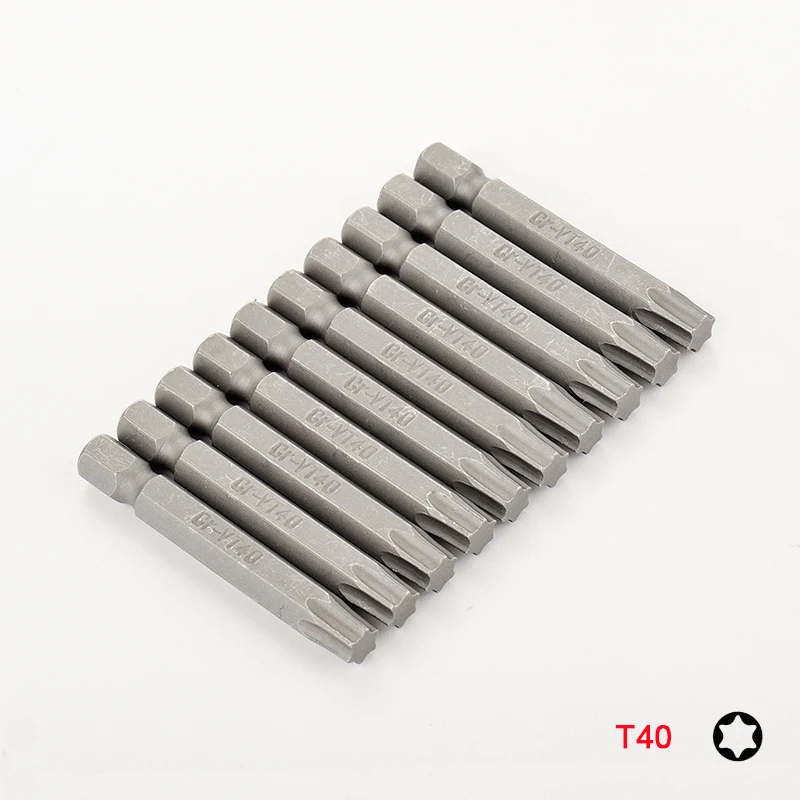 Long Torx Chave De Fenda Bit Set, Cromo Vanádio Aço, Hex Shank Bits para Chave De Fenda De Impacto, 1/4 \