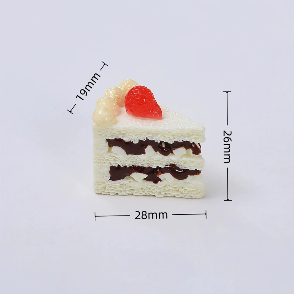 5PCS Simulation Cream Cake Series Miniature Flat Back Resin Cabochons For Hairpin Scrapbooking DIY Home Decor Craft Accessories