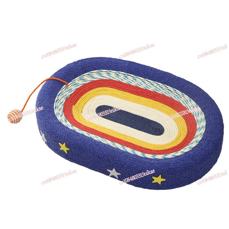 

Extra Large Scratching Post Bowl Wear-Resistant, Lint-Free Cat Bed & Scratcher Combo with Cat Teaser Ball