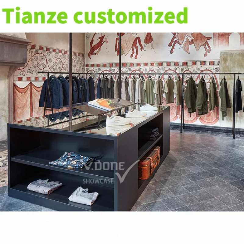 Customized-Charming ladies garments display ladies clothes shop clothing store display racks interior design