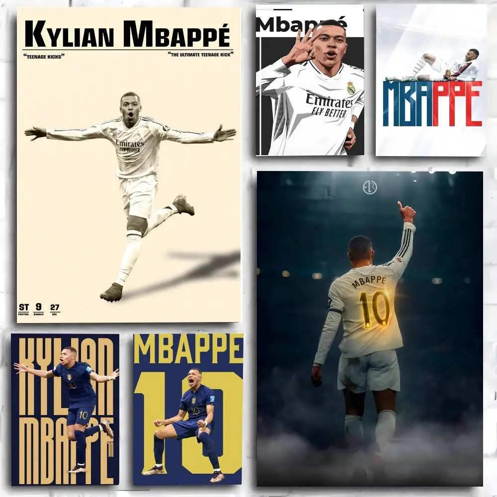 Kylian Mbappe, berühmter Fußballstar, Poster, Kunstdruck, Anime-Stil, Heimdekoration, ideales Geschenk, perfekte Raumdekoration