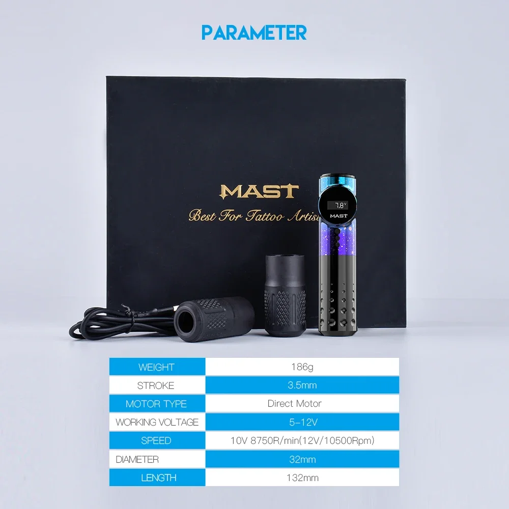 Mast Tattoo Archer Wireless Battery Machine Pen Rotary Tattoo Pen Digital LED Display Makeup Permanent Tattoo Artist Supply