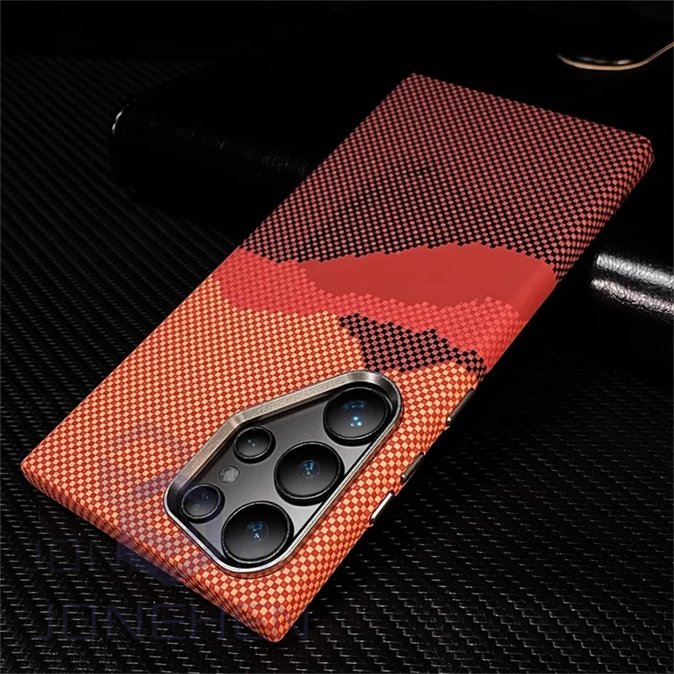 Carbon Fibre 3D Relief For MagSafe Case For Samsung Galaxy S24 Ultra S23 Plus Wireless Charge Hard PC Shockproof Magnetic Cover