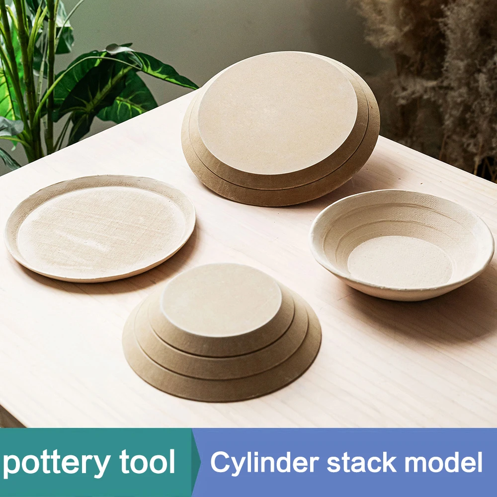 Pottery Tools Set of Clay Dish Moulds Stacked MDF Forming Tools Round Overhanging Adjustable Height Moulds