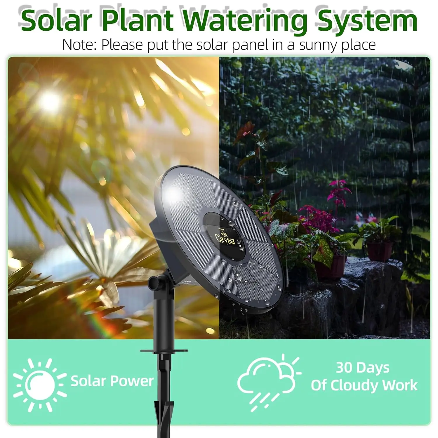 Solar Drip Irrigation System, Automatic Watering System with Battery Timer Modes for Potted Plants for Balconies, Garden Balcony