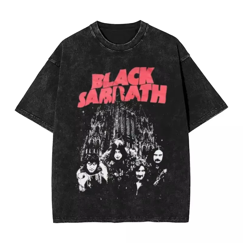 Washed T Shirts Black Sabbathes Metal Music Hip Hop Washed Men Women T-shirt Oversize Streetwear Cotton Graphic Tops Tops Tees