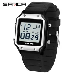 2024 Fashion Sanda Top 2174 New Men's Electronic Watch Sports Waterproof Multi Functional Alarm Clock Led Men's Electronic Watch