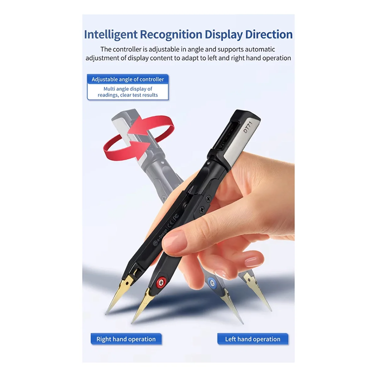 

A04I DT71 Intelligent Digital Tweezers Mini SMD Tester LCR Meter Diode Resistor 10KHz Signal Generator Auto Scan OLED Display