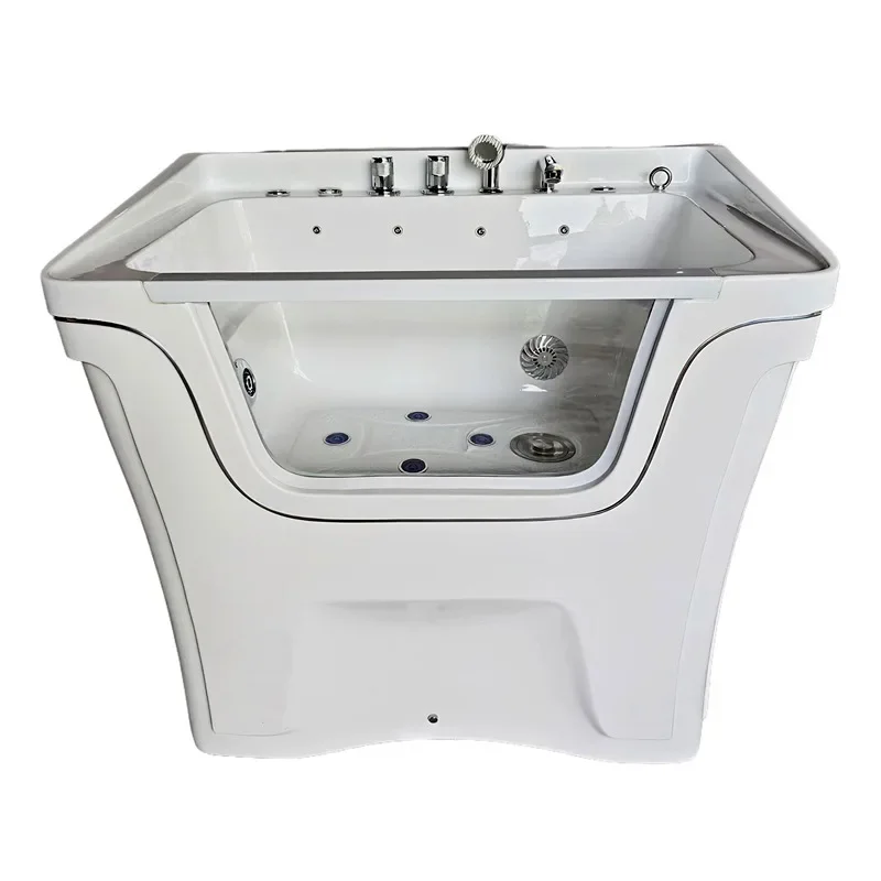 Dog bathtub, pet store bath pool, large and small, floral cat and dog bathtub cleaning water basin, acrylic pool