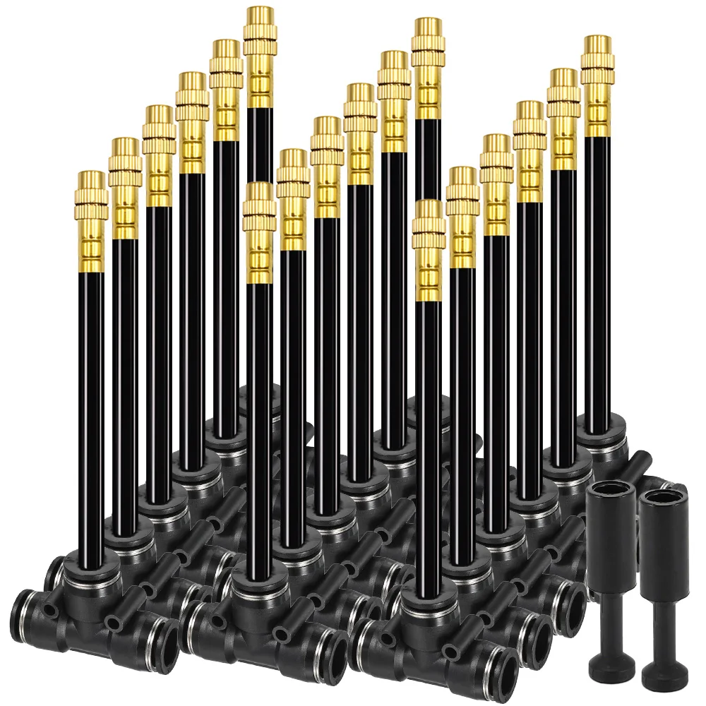 20/30/50cm 360° Bend Brass Misting Nozzles Adjustable Atomizer Sprayer 6/8/10/12mm Quick Connect Garden Irrigation Auto Watering