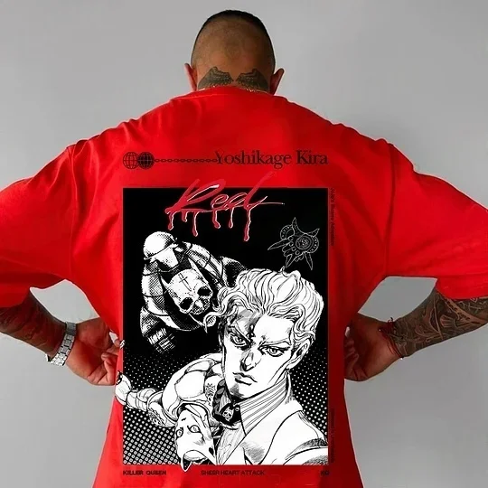 

JoJo Street Pattern T-shirt 2025- Harajuku High Quality Cotton Top Y2K Oversized Jolyne&Foo Fighters Art for Raves&Convention