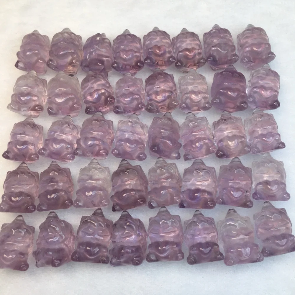 15PCS 15mm Natural Amethyst Unicorn Beads Polished Crystal Reiki Healing Jewelry Making Cute Rock Pendant Gift