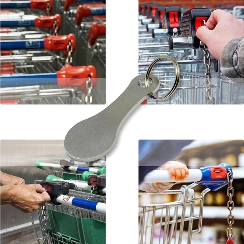 1/3pcs Ring For Key Keychain Metal Aluminum Alloy Sliver Color Shopping Cart Token Keyring Accessories Decor Keyring Hook#H image 3
