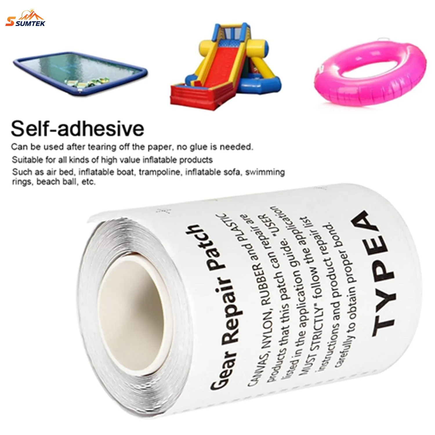 

TPU Transparent Repair Tape Transparent Tear Patch Set for Inflatable Mattress, Airbeds, Bounce Houses, and Pool Patch Tape