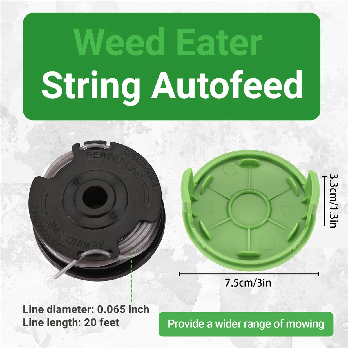 Tools Weed Eater Dual Line String Trimmer Replacement Spool for Greenworks 2900719,20Ft 0.065Inch (4 Spool + 1 Cap)
