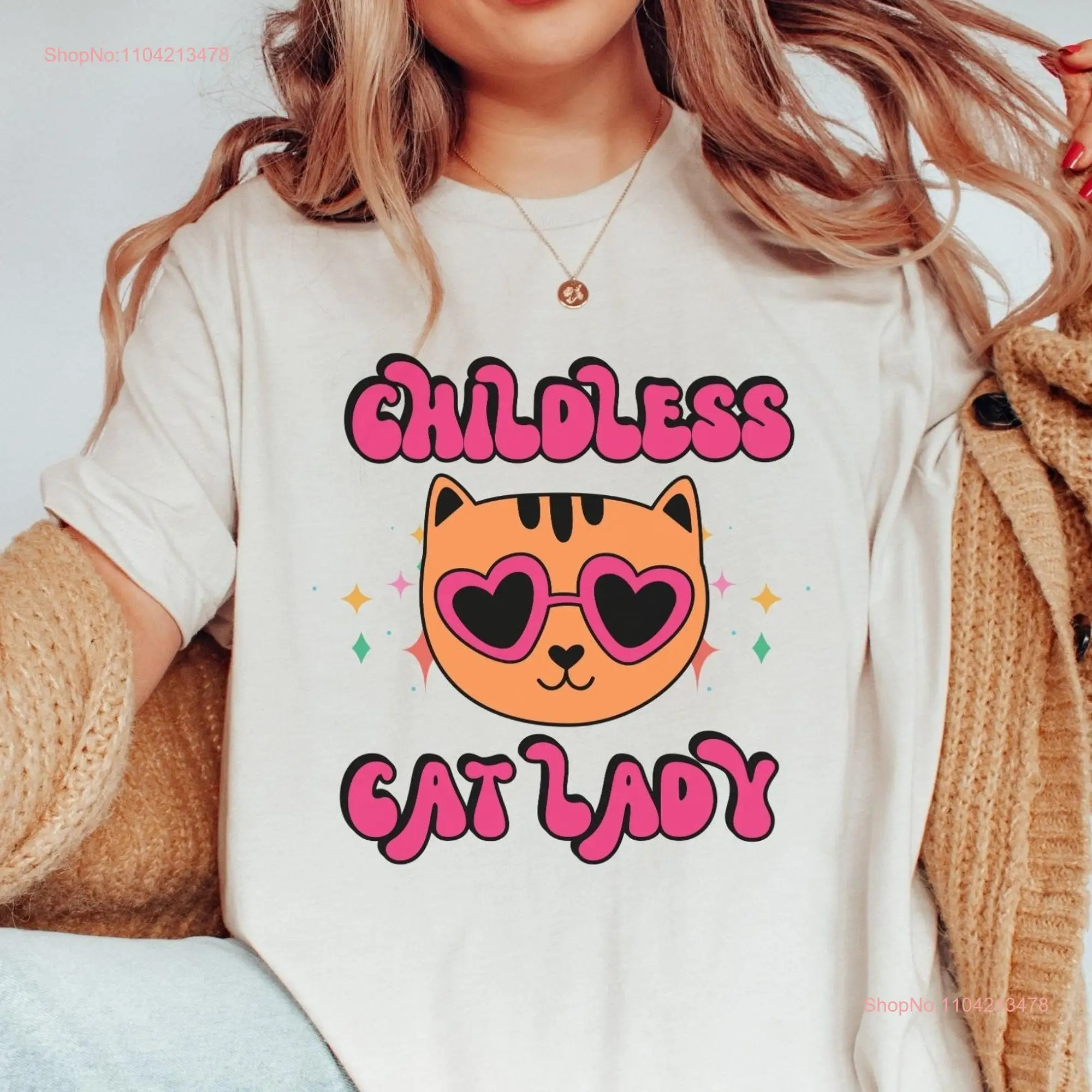 Childless Cat Lady T Shirt Lover Kamala Harris 2024 Campaign long or short sleeves