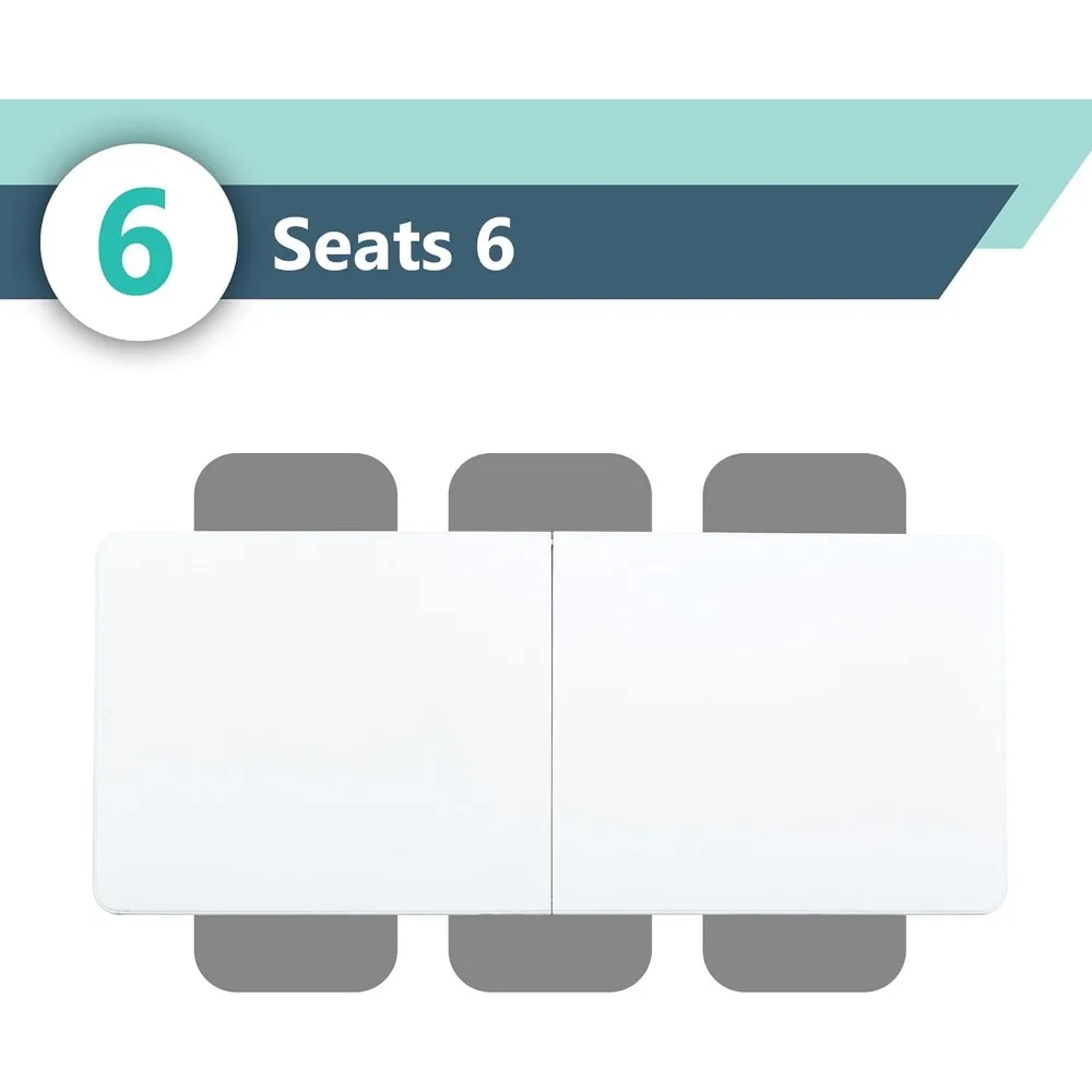 طاولة مأدبة بيضاء خفيفة الوزن ومتينة بطول 6 أقدام قابلة للطي للمناسبات الداخلية والخارجية مع قاعدة ثابتة #6