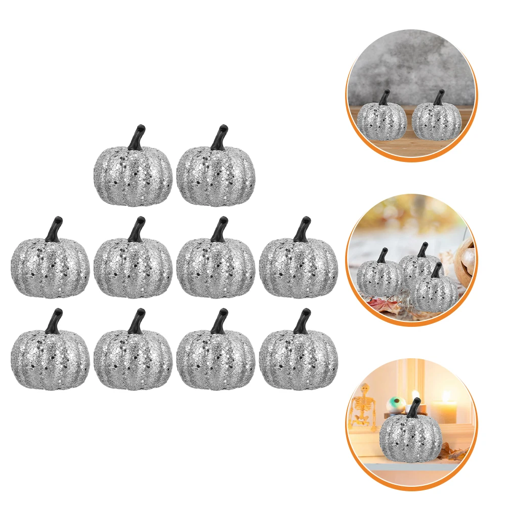 

10Pcs Simulation Pumpkin Halloween Ornament Foam Material Compact Lightweight Multi-Functional Decor Halloween Pumpkin