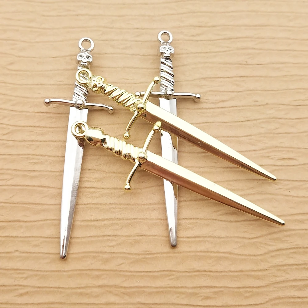 10pcs Sword Charm for Jewelry Making Supplies Earring Pendant Necklace Bracelet Diy Accessories Metal Crafts