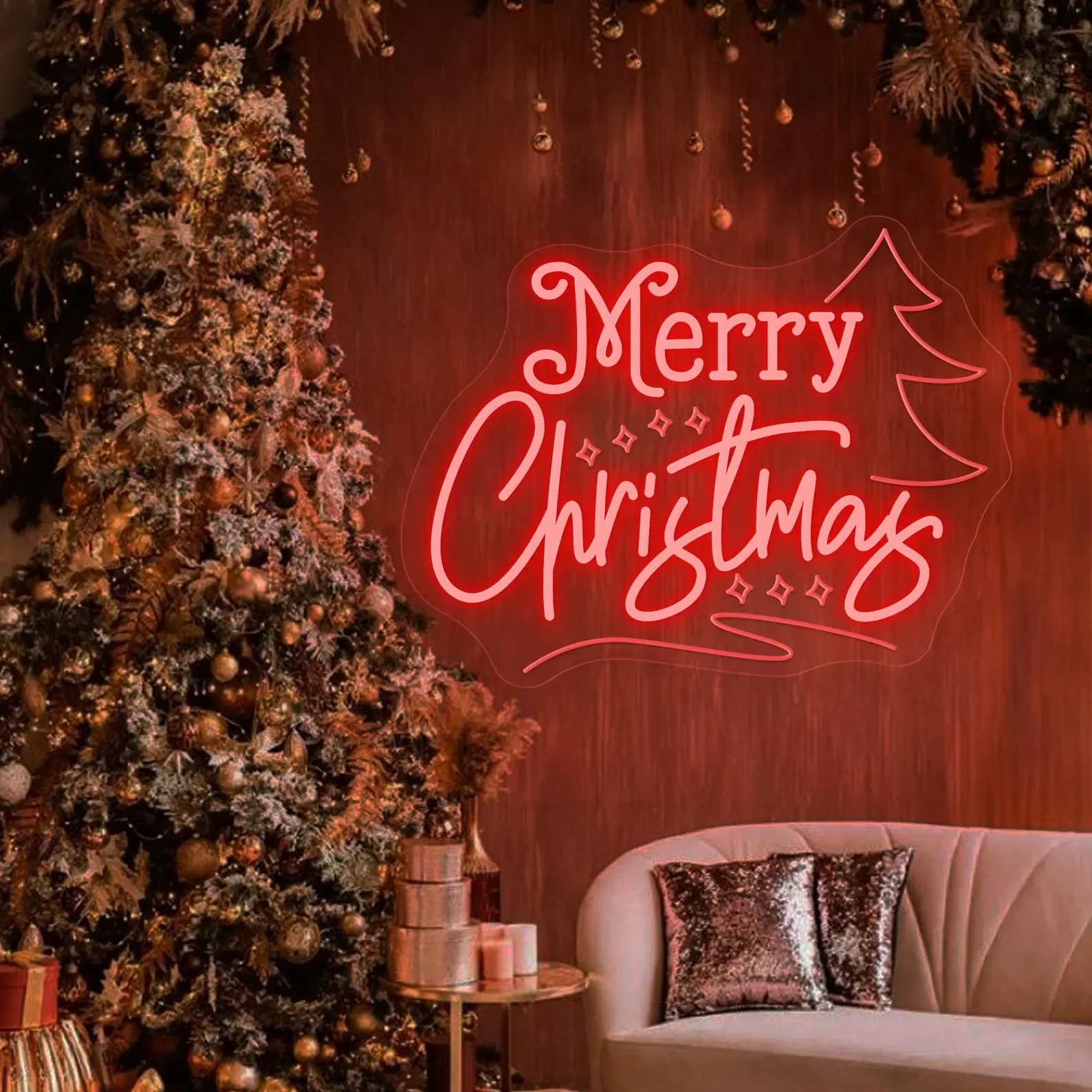 علامة نيون لشجرة عيد الميلاد المجيد، ضوء نيون LED مخصص لعيد الميلاد، هدية عيد الميلاد، علامة نيون للعطلات، علامة نيون للأعمال #1