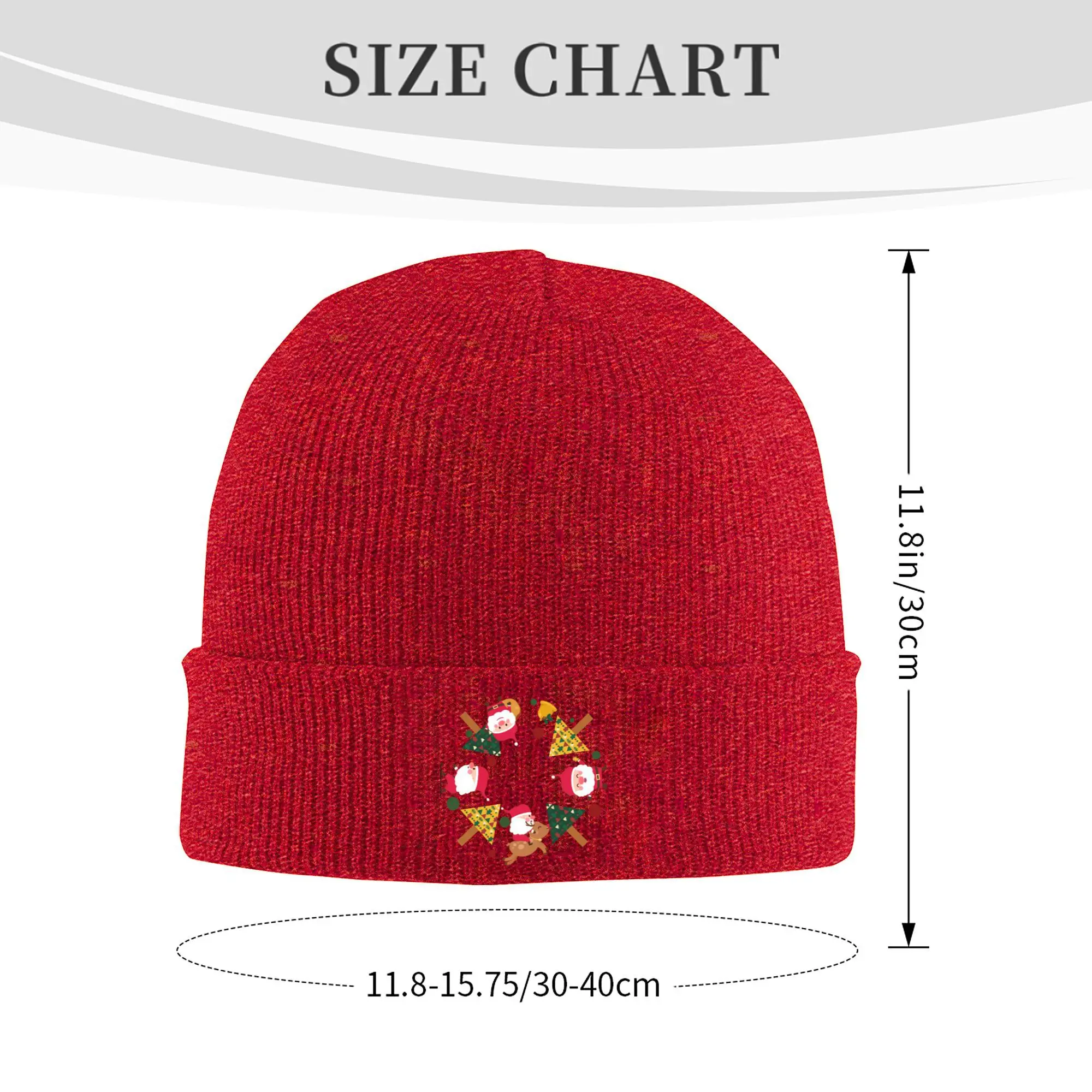 Christmas Series Knitted Hat - Hot Stamping Holiday Family Gathering Warm Headset Personalized Design Santa Claus Knitted Gift