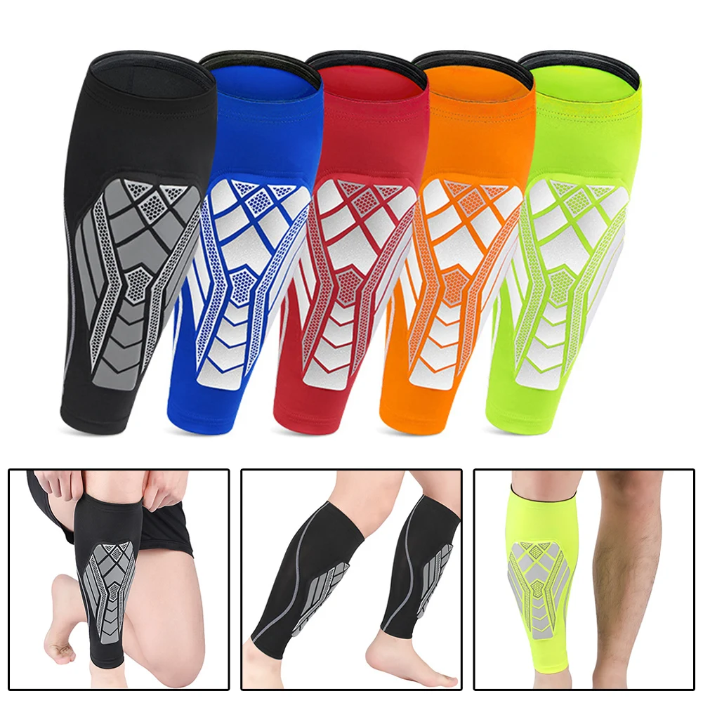 1x Sport Soccer Shin Guard Pad Sleeve Sock Leg Support Football Compression Calf Sleeve Shinguard For Adult Teens Anti-Collision