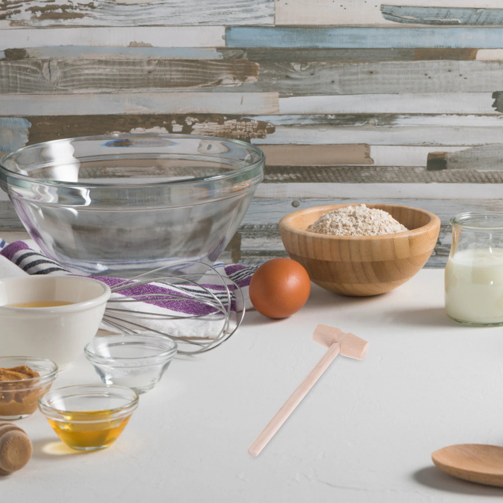 

10pcs Wooden Hammers s Diy Tools Natural Wood Cake Mallet Mini Beat Educational Hammer For Parent-Child Play Reusable