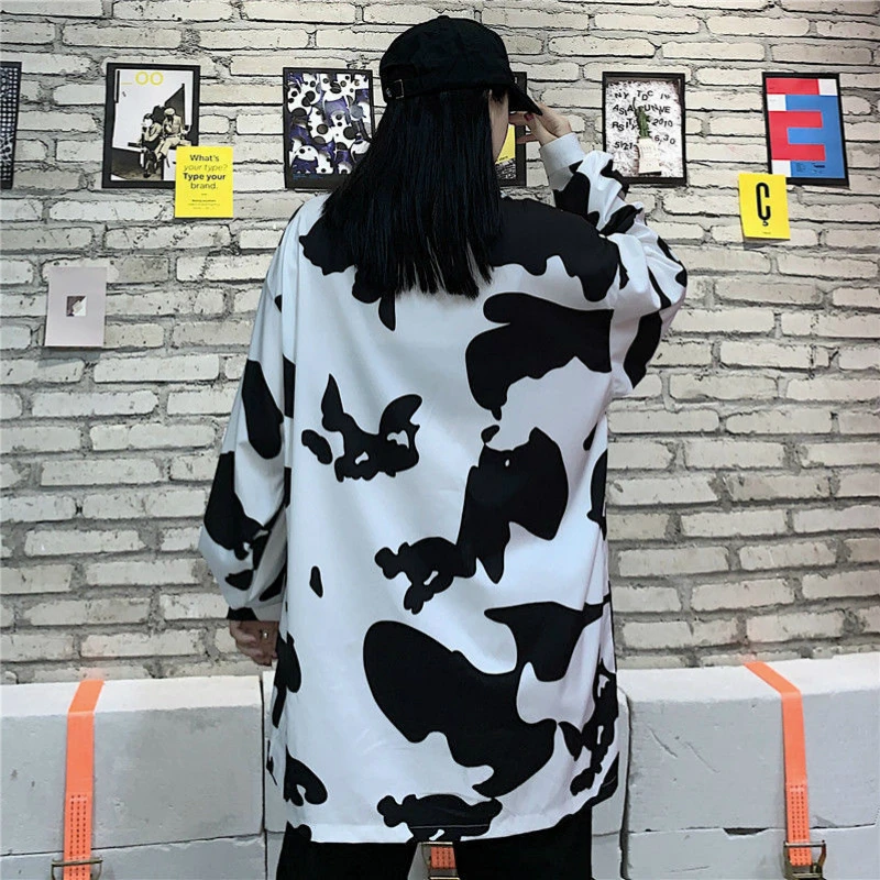 Shirts Women Long Sleeve Cow Printed Lovely Popular Hip Hop Leisure Fashion Womens Sun-proof 2020 Autumn New Stylish Streetwear