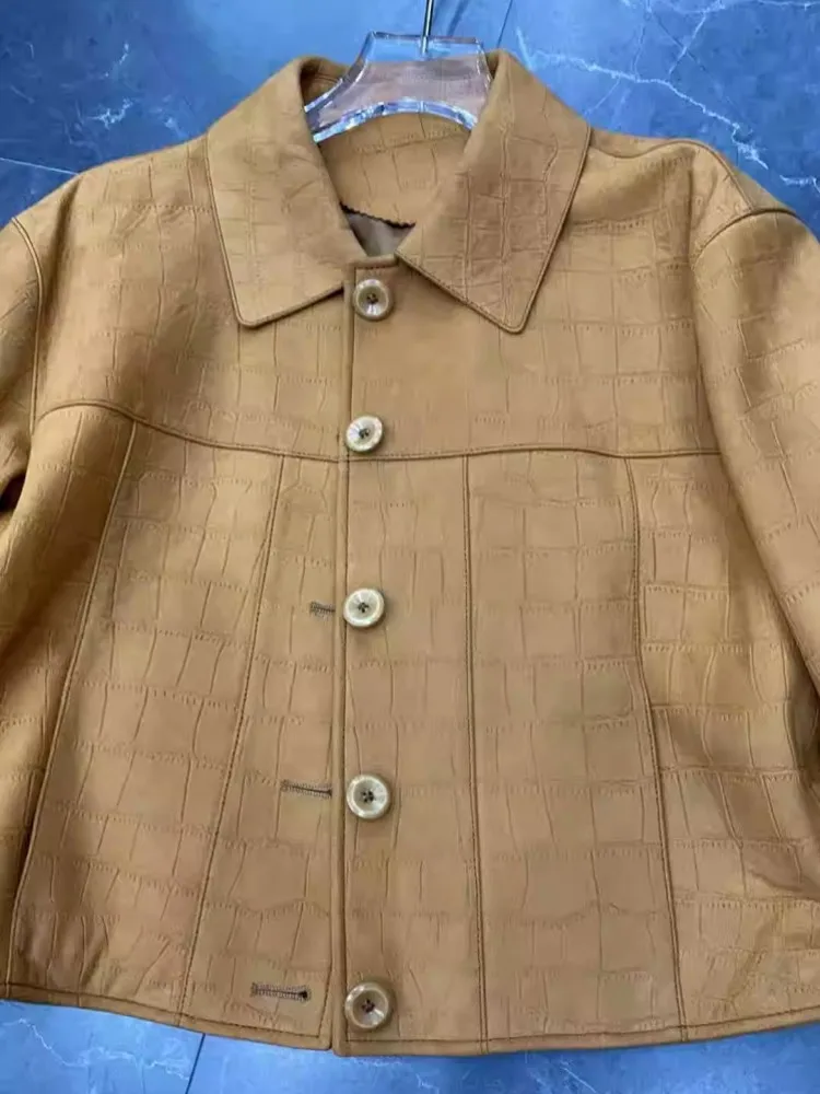 Autunno Inverno Moda Donna Retro Designer Cerniera Vera pelle scamosciata Allentata Sreal Giacca da donna Manica con spalla Capispalla