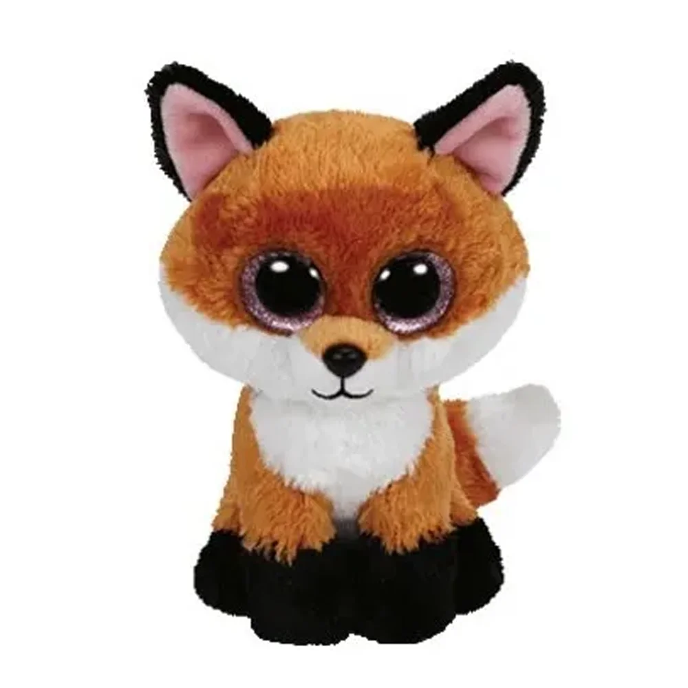 Ty Beanie Boos 15cm juguete de peluche Slick The Fox Doll Animal colección de anime