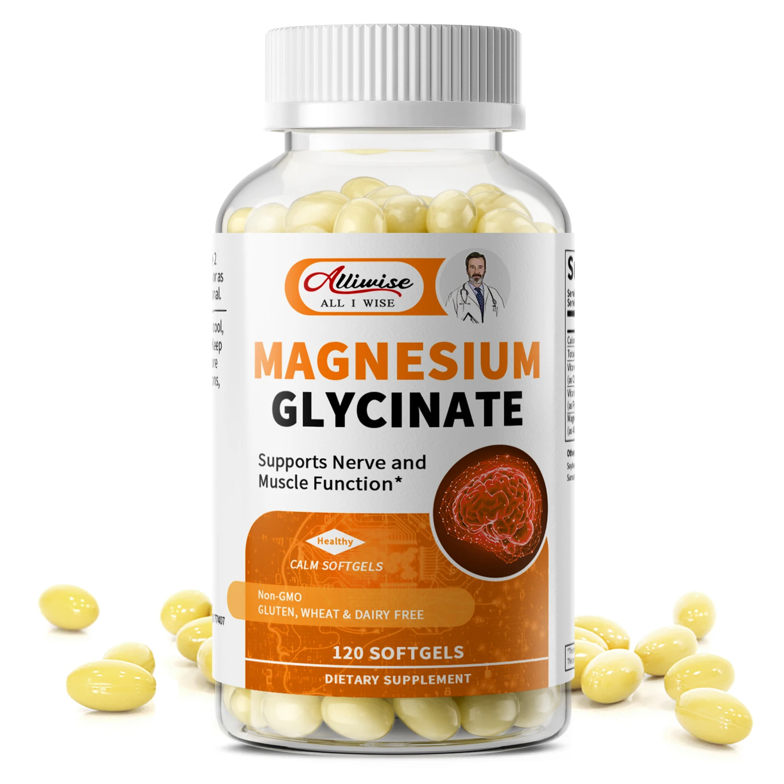Alliwise Magnesium Glycinate 400mg Mineral Supplement for Women and Mens Natural Sleep Support Bone Health Immunity Mood Support