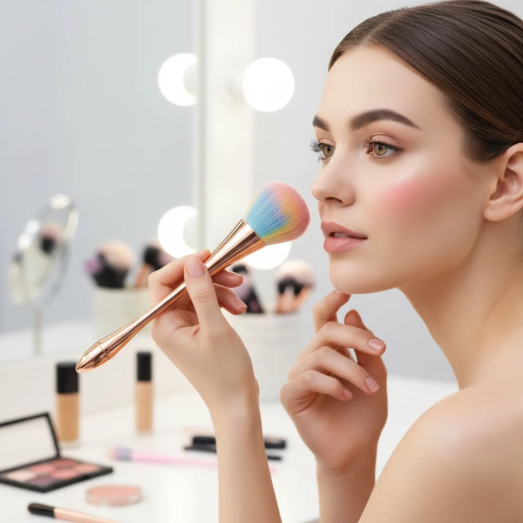 5 Colors Nail Dust Brush Set, Large Powder Brush for Acrylic Nail Art, Makeup Blush Brush, Cleaning Brush for Dip Powder