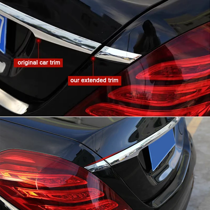 Car Styling Chrome Rear Light Trim Trunk Extended Sequin for Mercedes Benz S Class W222 S320L S400L S450L Exterior Accessories