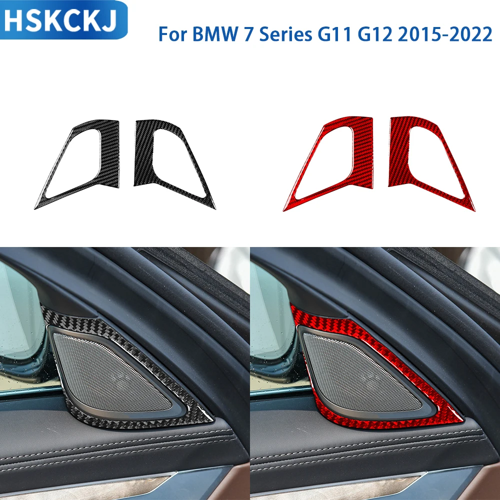 

For BMW 7 Series G11 G12 2015-2022 Accessories Real Soft Carbon Fiber Car Front Inner A-pillar Horn Panel Cover Trim Sticker