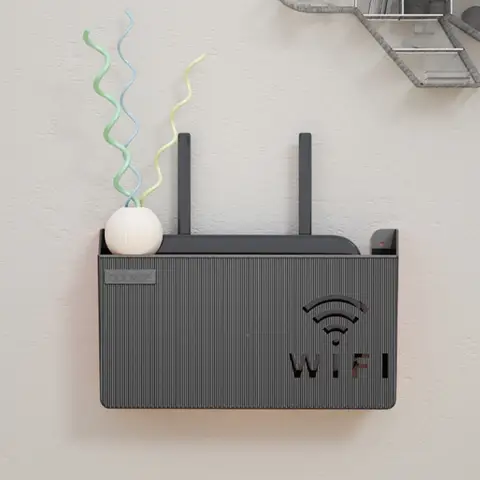 1PC 벽 교수형 무선 Wifi 라우터 선반 보관 상자 ABS 플라스틱 주최자 상자 케이블 전원 브래킷 주최자 상자 홈 장식