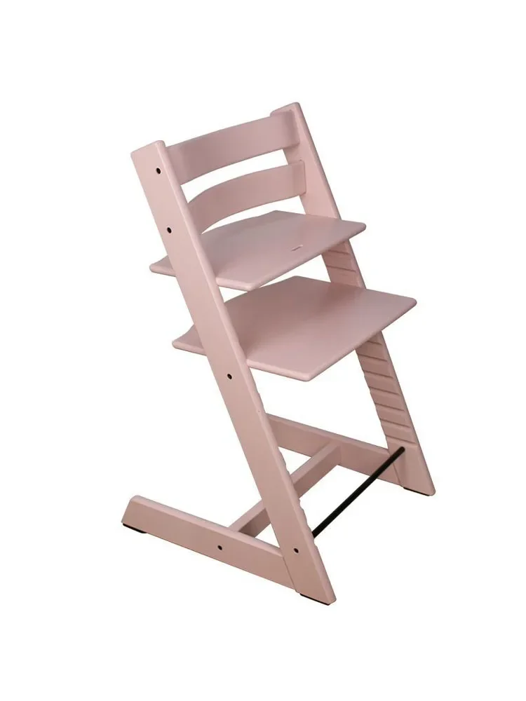 Chaise de Salle à Manger pour Bébé en Bois Massif, Chaise d\'Alimentation Haute, Dossier Ergonomique, Réglable, Table et Chaises pour Enfants