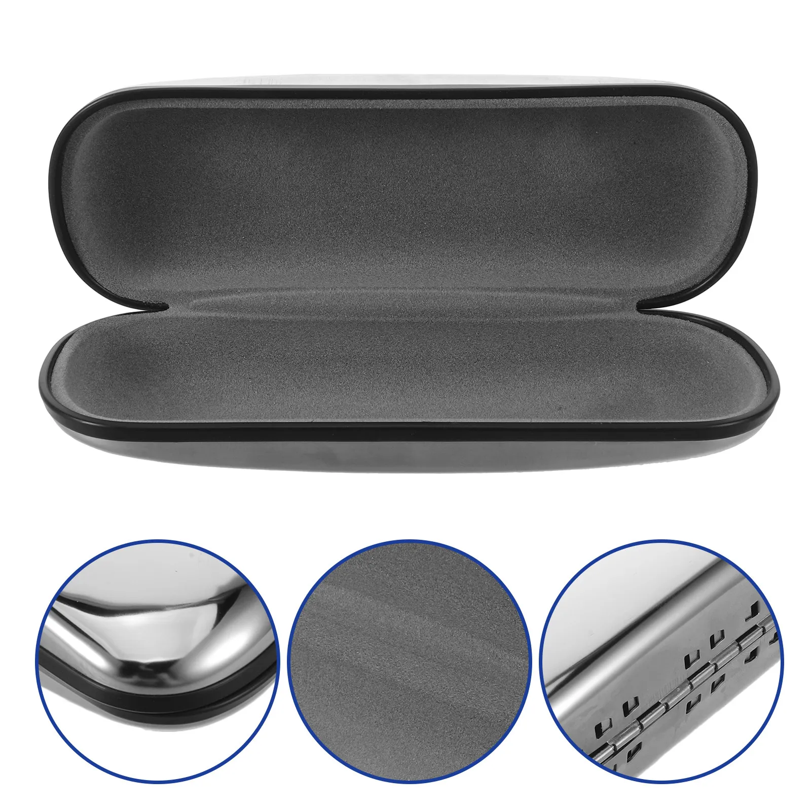 Metal Hard Shell Eyeglass Case Portable Lightweight Protective Glasses Carrying Case Travel Hardcase Eyewear Organizer
