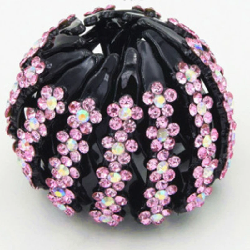 ขยายคริสตัลผู้ถือหางม้า Hairpin Curling นก Nest Shaped Retractable คลิปผมทรงผมแฟชั่น Headbands Claw Clam