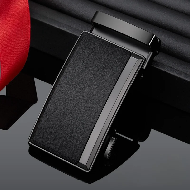 Zakelijke mannen mode automatische ratelgesp Hoge kwaliteit legering zwart voor 3,5 cm breedte riem lederen riem