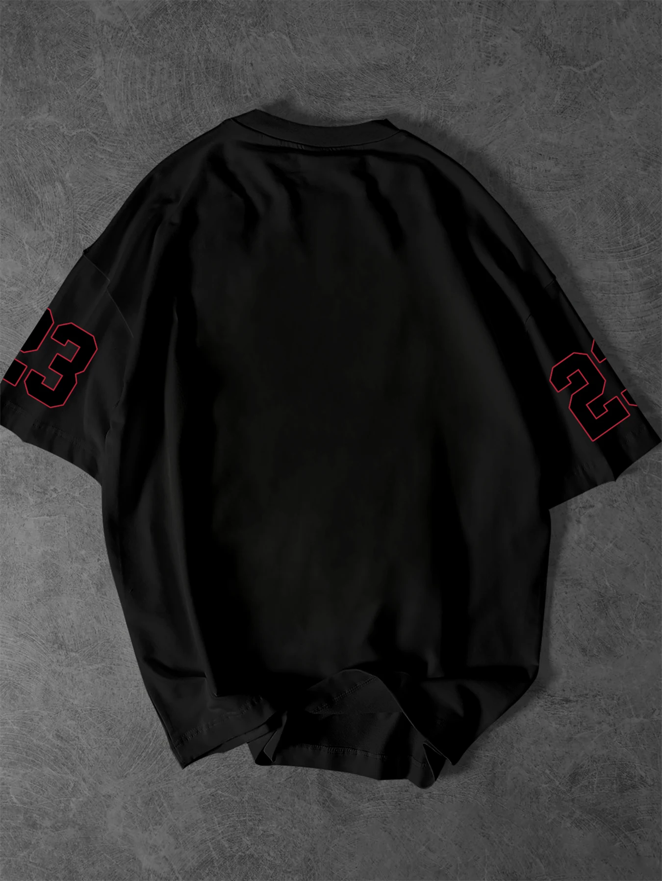 Oversized Vintage Varsity T‑Shirt Men Cherry Fruit No.23 Graphic Shoulder Sleeve Stripe Print Crew Neck Tee Tops S‑XXL